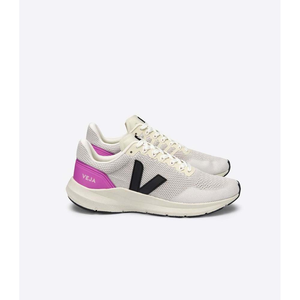 Men\'s Veja MARLIN V-KNIT Shoes White/Purple | SG 242TCE